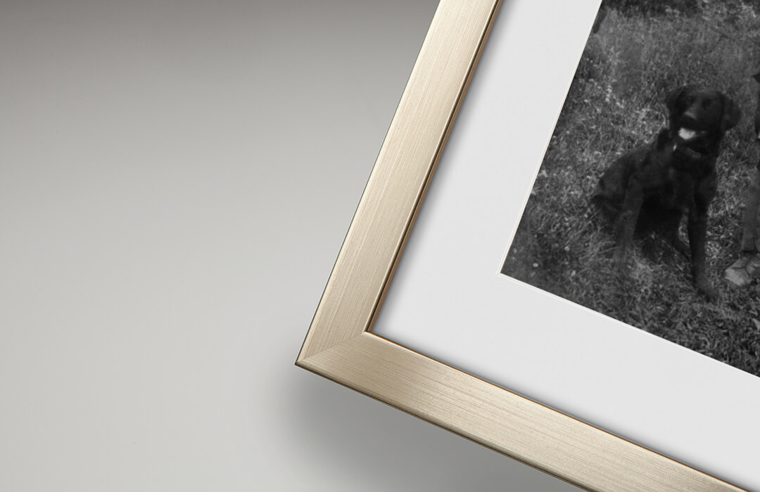 Satin Gold frame detail with restored photograph
